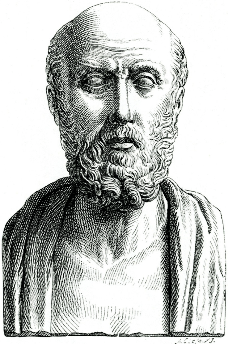 Engraved bust of Hippocrates